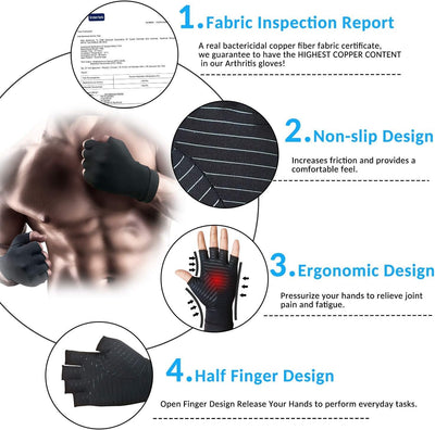 Theroflex© Premium Copper Infused Arthritis Gloves: No More Pain DP1