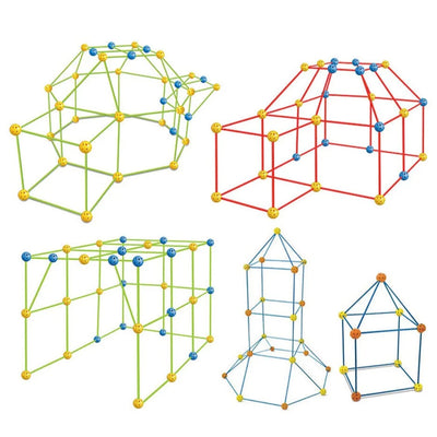 Theroflex© Kids DIY Fort STEM Building Kit Toy - 72Pcs or 144Pcs DIY - Play House, Secret Base