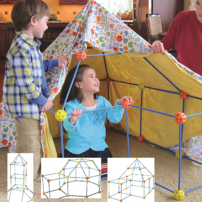 Theroflex© Kids DIY Fort Building Kit - 72Pcs or 144Pcs DIY - Play House, Secret Base DP1