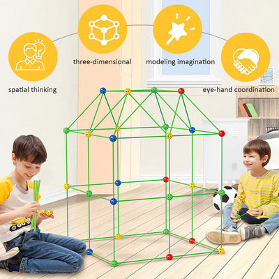 Theroflex© Kids DIY Fort Building Kit - 72Pcs or 144Pcs DIY - Play House, Secret Base DP1