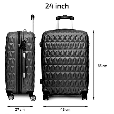 TheroFlex® Lightweight 4-Wheel ABS Hard Shell Travel Trolley Luggage (Medium 24")