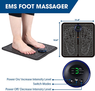 Theroflex© EMS Foot Reflexology Massager for Feet Circulation: 6 Modes & 9 Intensities