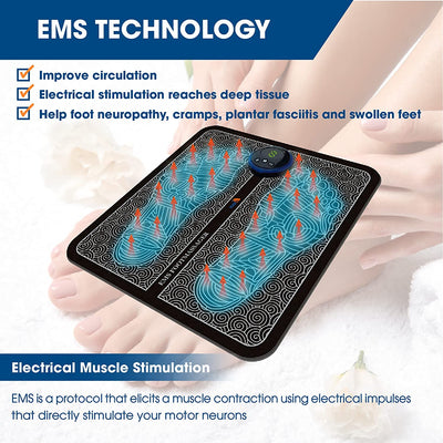 Theroflex© EMS Foot Reflexology Massager for Feet Circulation: 6 Modes & 9 Intensities
